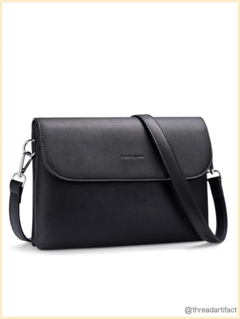 Vegan Leather Crossbody Bag with RFID Blocking - 2 Straps